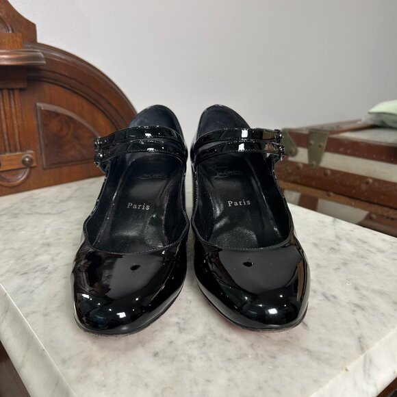 Christian Louboutin Miss Jane 55 Black Patent Mary Janes - Picture 2 of 7